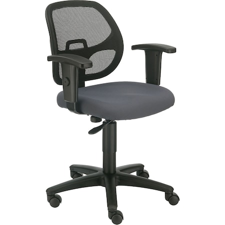 Global Industrial Mesh Back Office Chair with Arms, Fabric, Gray 277436GY
